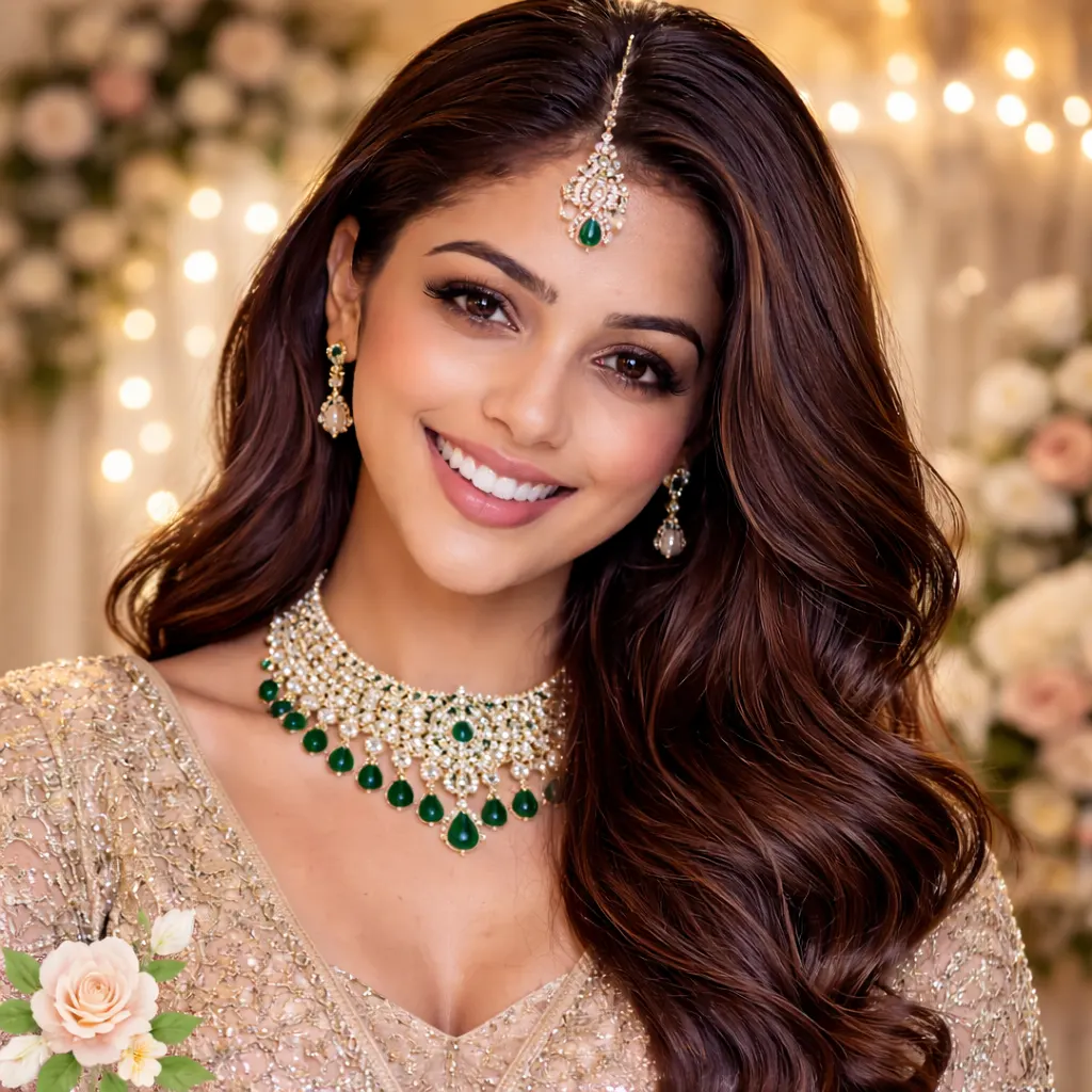 Bride with glowing skin and perfect smile after 6-month transformation protocol