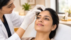 Botulinum toxin treatment for forehead lines, frown lines and crow's feet at Krity 360, Bangalore