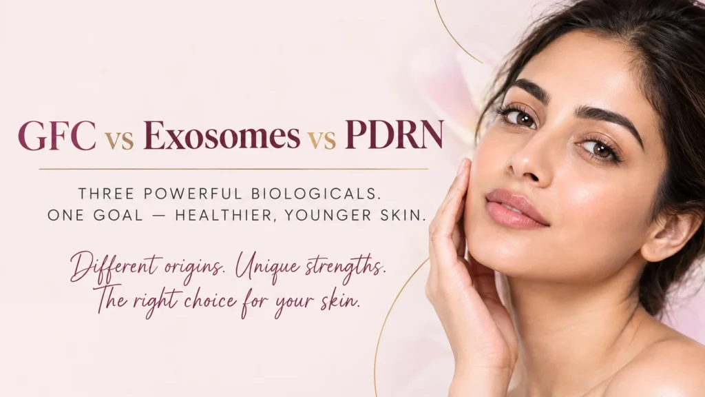 GFC, exosomes and PDRN regenerative aesthetics treatments compared at Krity 360, Bangalore